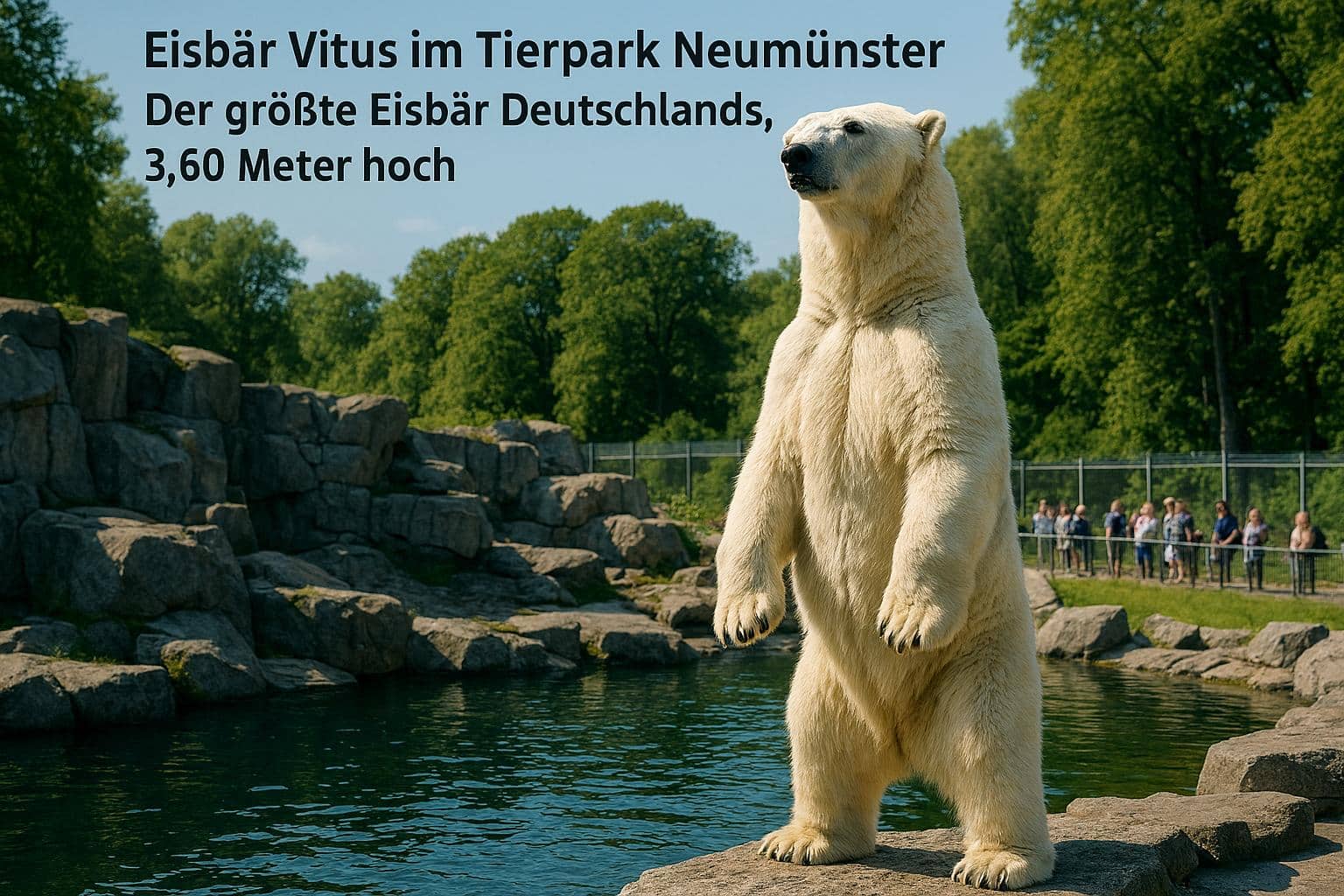 Eisbär Vitus im Tierpark Neumünster – größter Eisbär Deutschlands